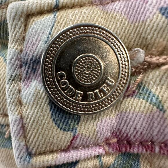 Code Bleu Love Size 6 Crop Floral Denim Jeans Casual Summer Weekend - Picture 6 of 14